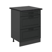 Vicco Mobiletto base per cucina Antracite casa di campagna 60 cm con cassetti, PL Antracite