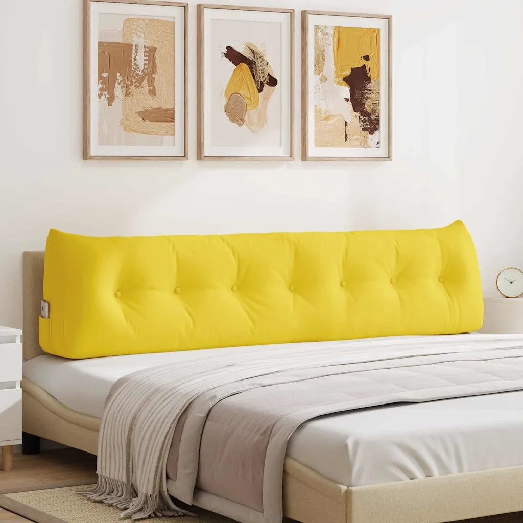 Cuscino per Schiena Giallo Chiaro 200 x 24 x 50 cm Tessuto 42014595