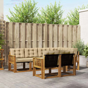 Set di divani da esterno con cuscino 7 pcs Naturale e Beige 3368760