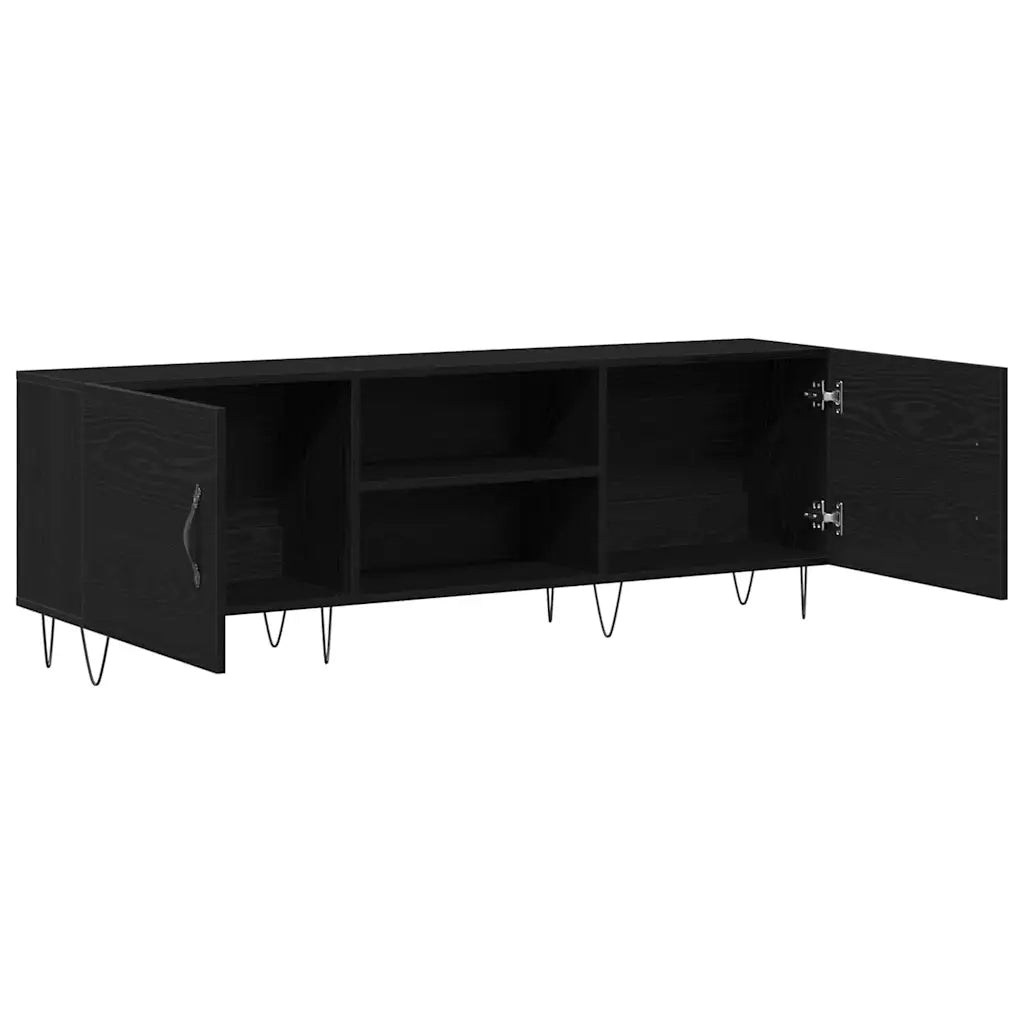 Set mobile TV-Credenza per TV Rovere Nero 150 x 30 x 50 cm Legno multistrato 986587
