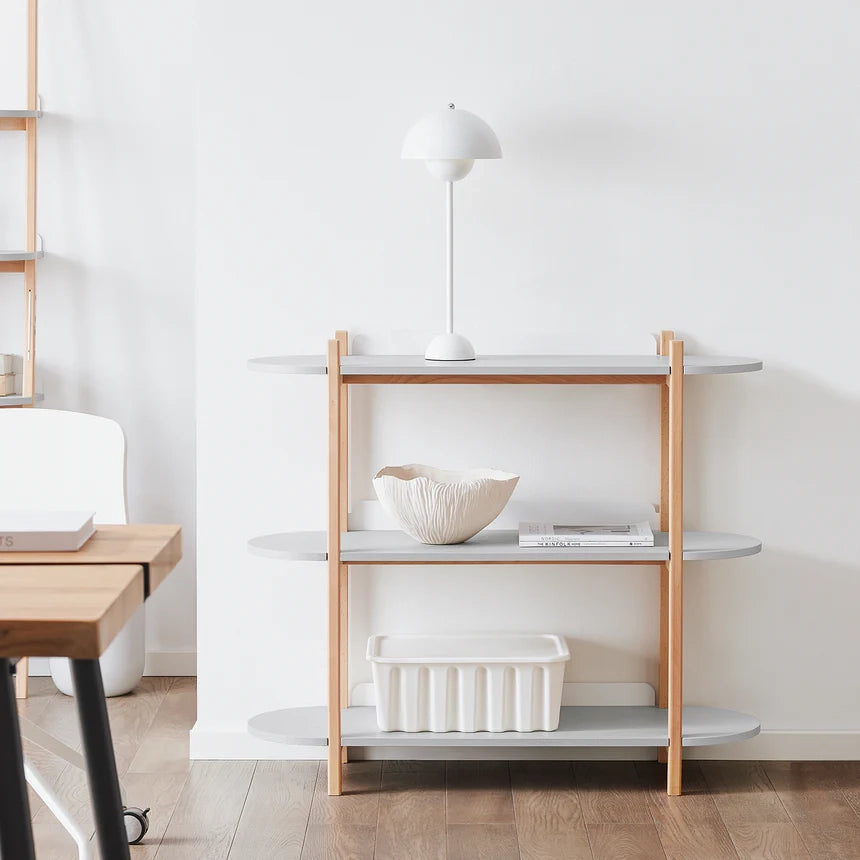 SoBuy Libreria multifunzionale Scaffale con 3 ripiani Tavolino da Caffè Portaoggetti salvaspazio Grigio 100 x 33 x 88 cm HSTR01-H-HG