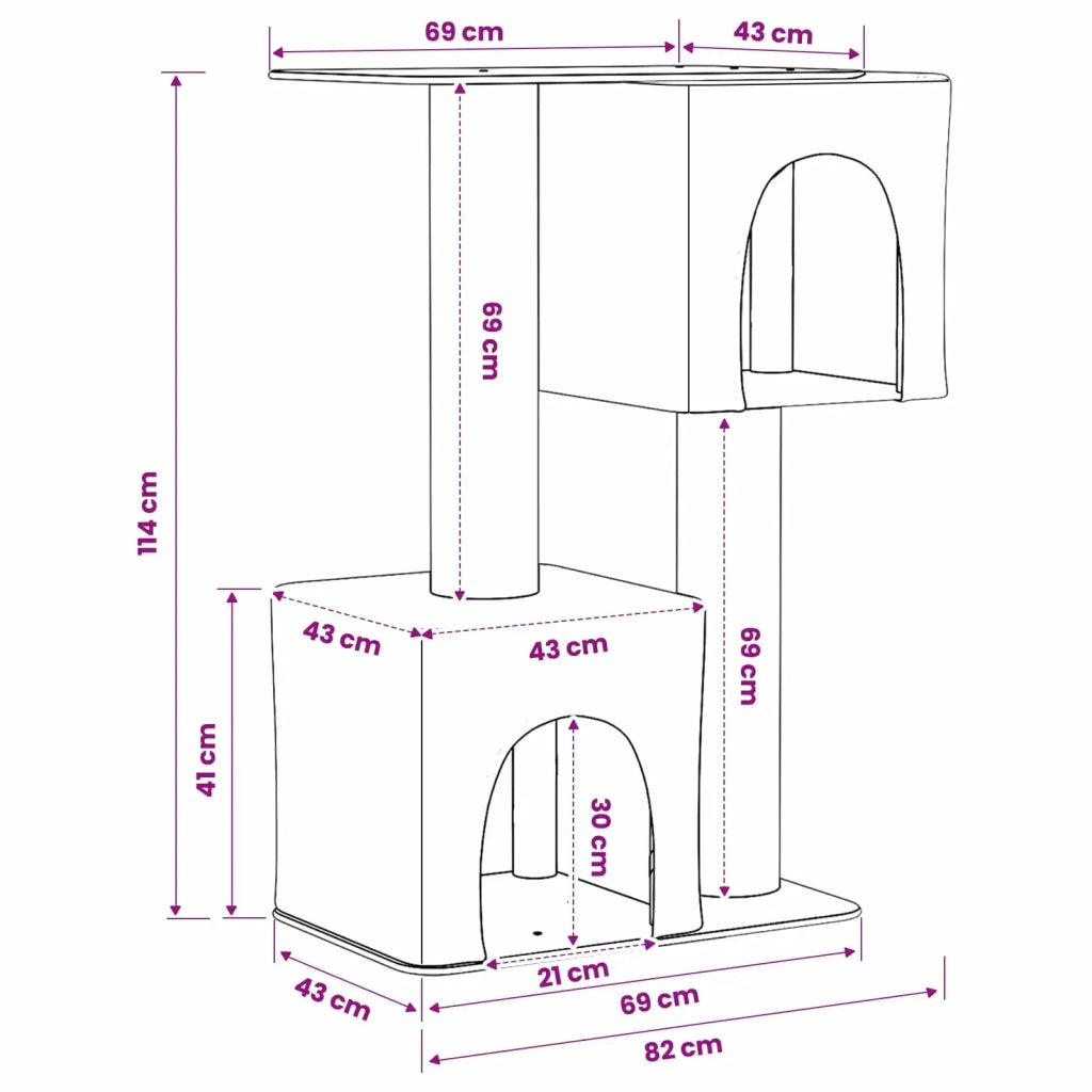 Albero per gatti con pali per graffiare in sisal Grigio Scuro 42033059