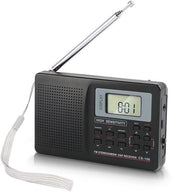 Radio digitale portatile AM FM con sveglia - Mini radio a muro con memoria - Formato compatto - Ideale per anziani - Con funzione di memoria