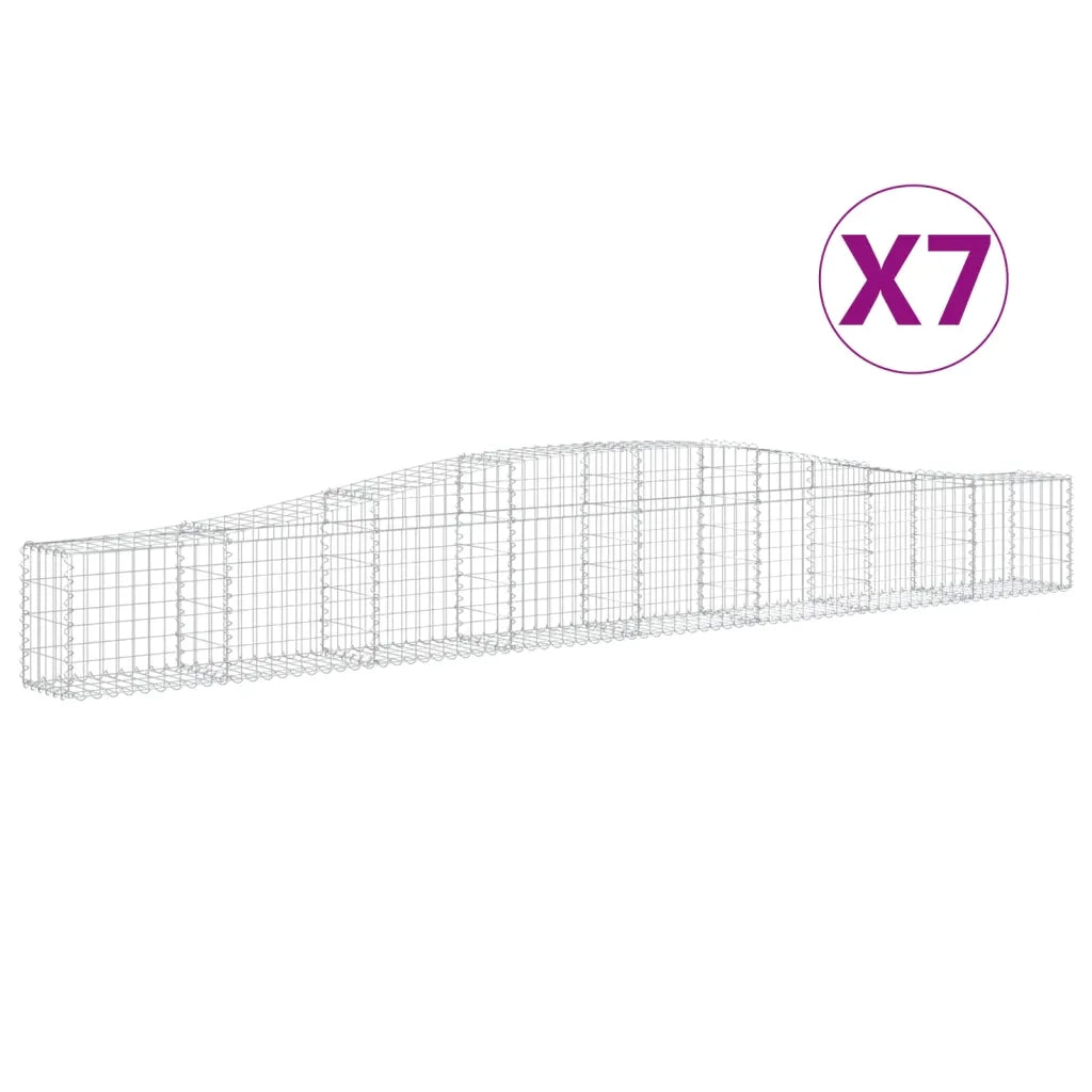 Cesti Gabbioni ad Arco 7 pz 400x30x40/60 cm Ferro Zincato 3145792