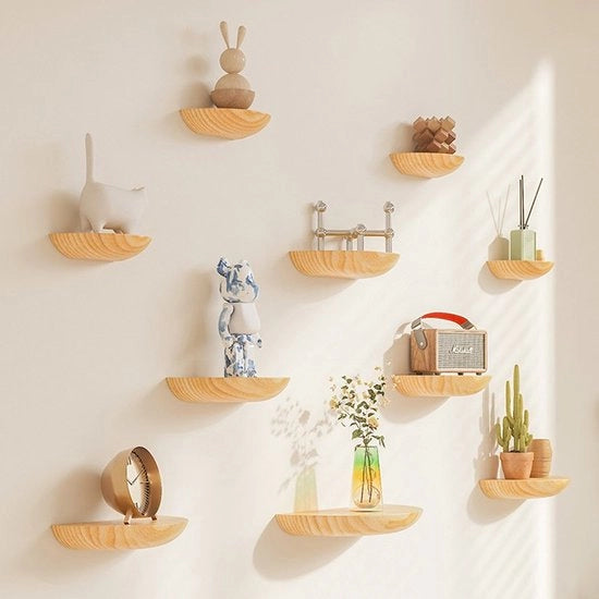 2 pezzi, 22*11*3 cm pannello di legno massiccio da parete a soffitto, semicircolare | Pannello a soffitto elegante per arricchire lo spazio. Ideale per salotti, bagni, camere da letto, uffici e camere dei bambini.
