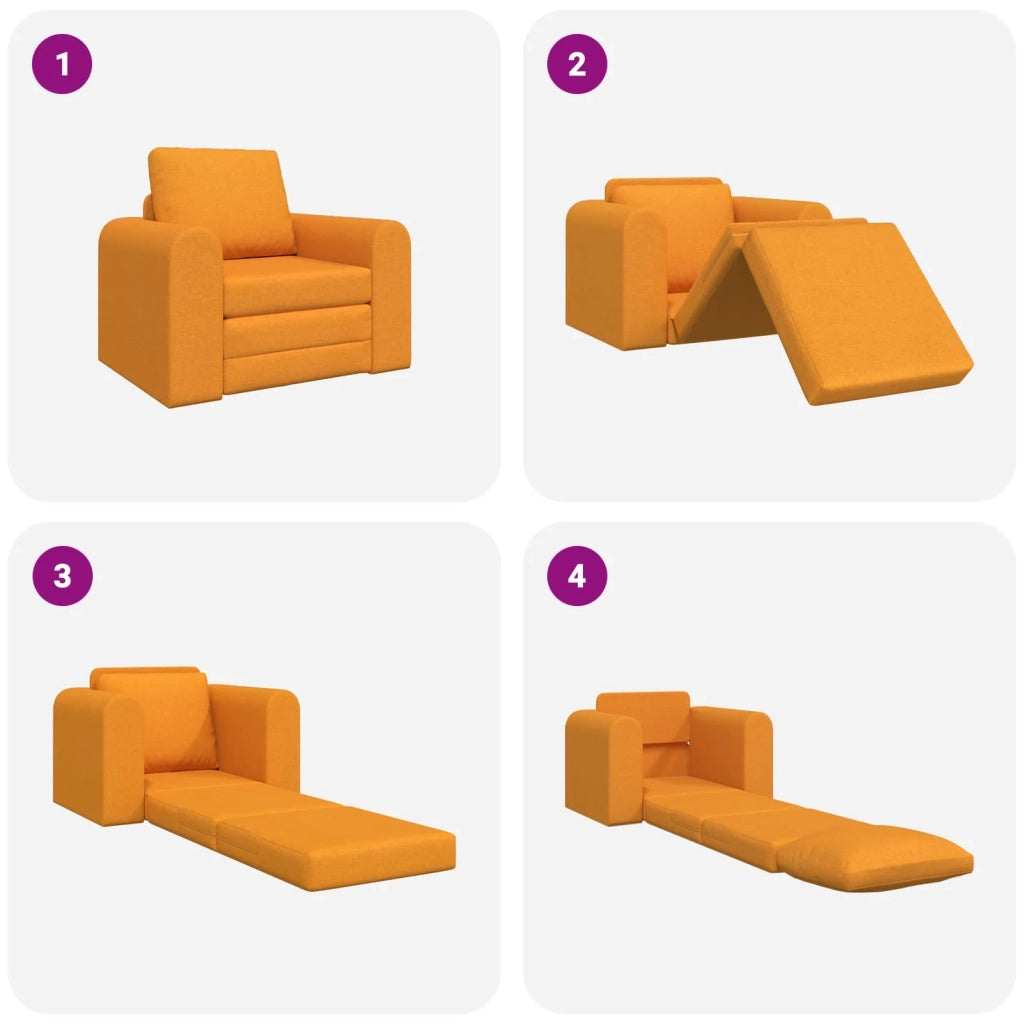 Divano letto | Sof¨¤ letto | Letto singolo Giallo Scuro 98 x 71 x 83 cm Tessuto