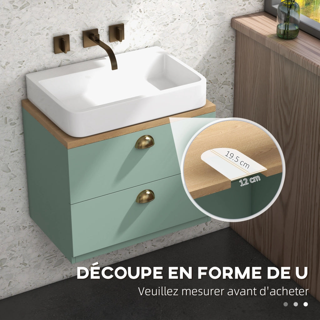 Mobile bagno con ante e cassetti ¨C Zephmum ¨C Verde, legno, 60x30x30