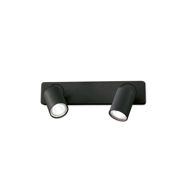 Lampada Da Parete Rudy Ap2 Round Nero Ideal-Lux