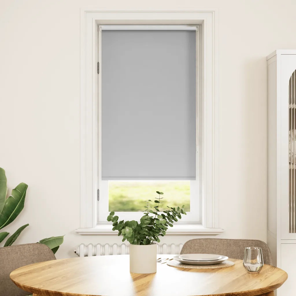 Tenda a Rullo Oscurante-Tenda da sole a rullo 64,4x120 cm Tessuto Larghezza 60 cm Grigio