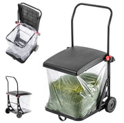 Contenitore da giardino KADAX per foglie, erba e rifiuti, su ruote, 80 litri, con telaio