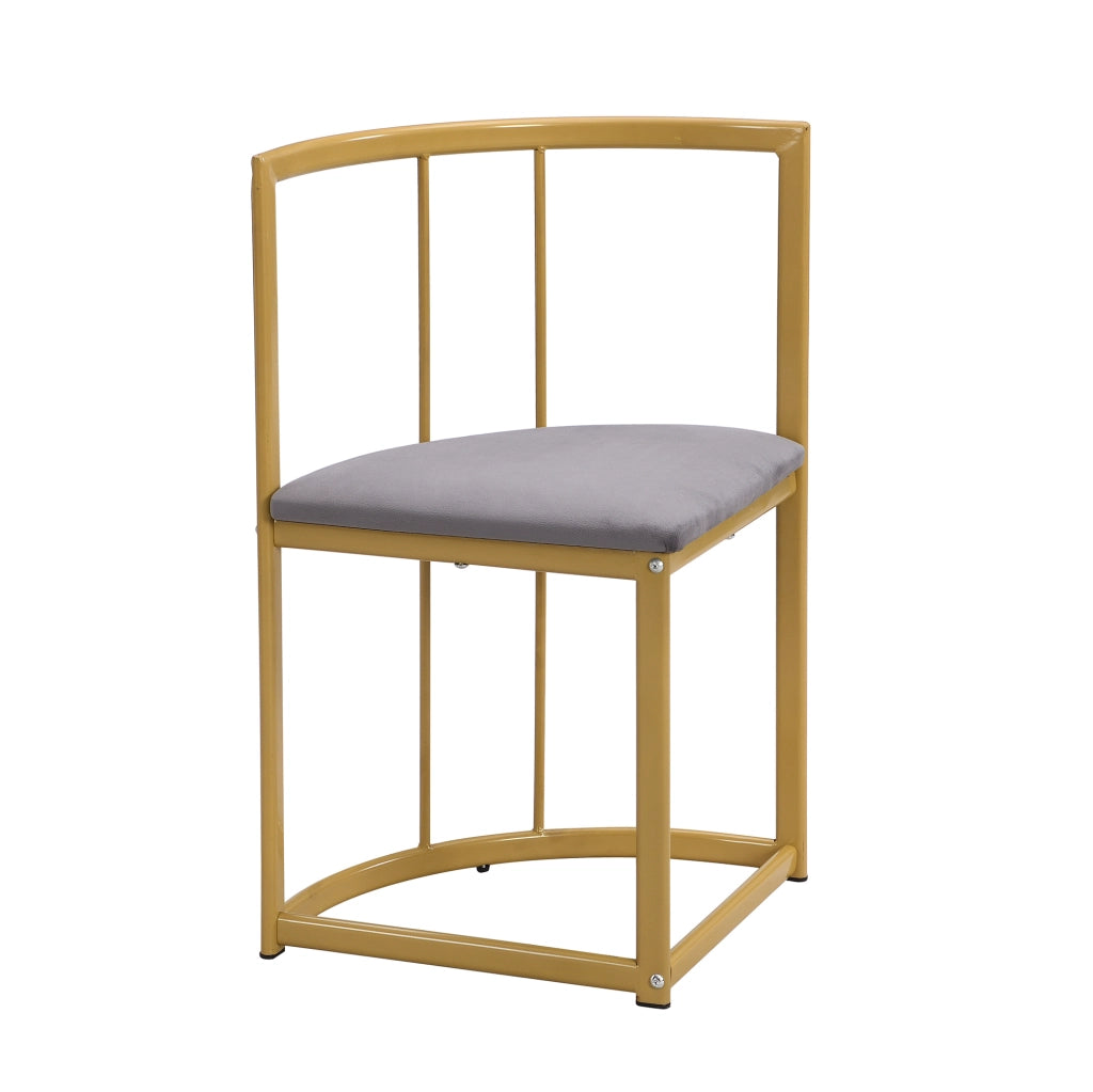 Set tavolo da pranzo; 6 sedie; struttura in ferro dorato; MDF; oro