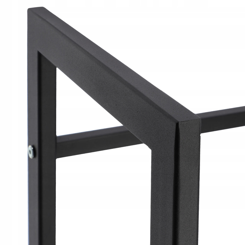 KADAX Supporto per legna da ardere in metallo, ampio ripiano solido, 90 cm