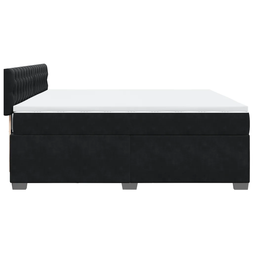 Giroletto a Molle con Materasso Nero 180x200 cm in Velluto 3288686