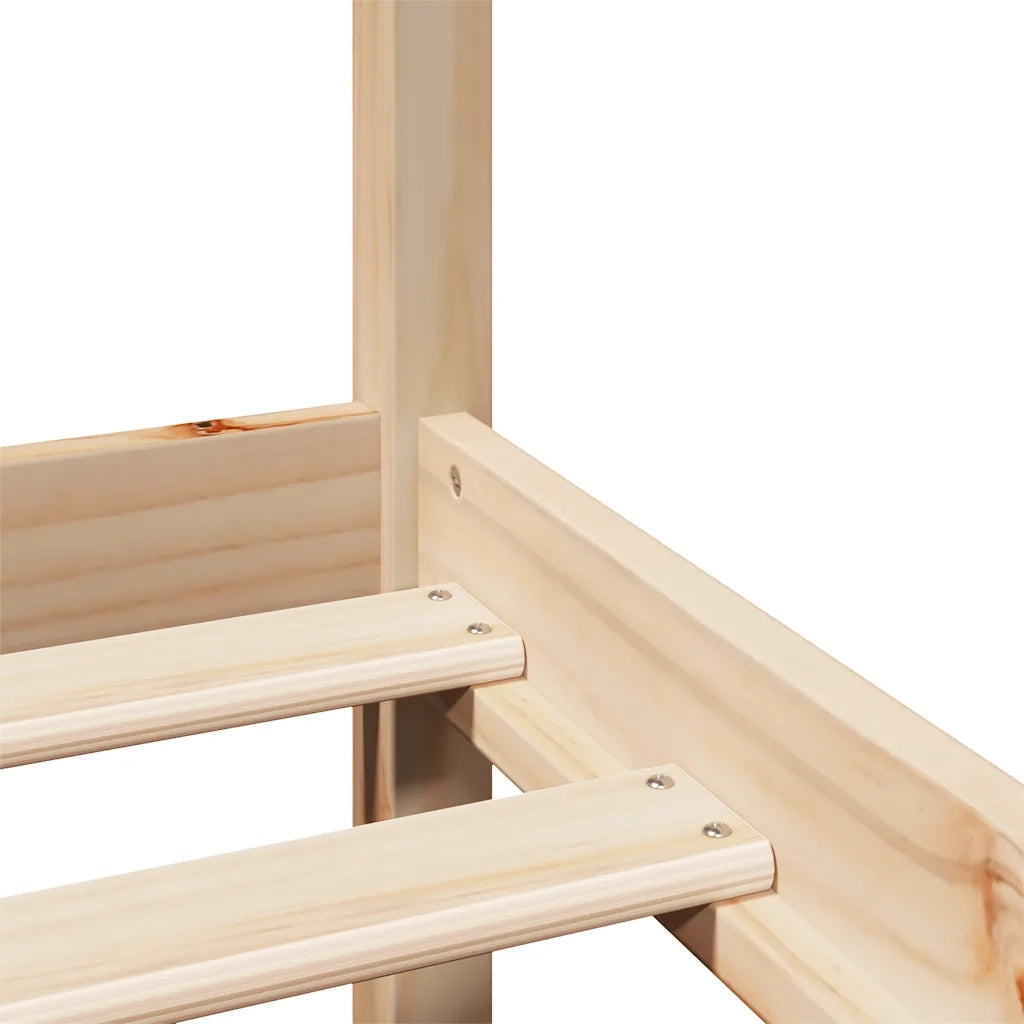 Giroletto con Testiera 75x190 cm in Legno Massello di Pino 3306694