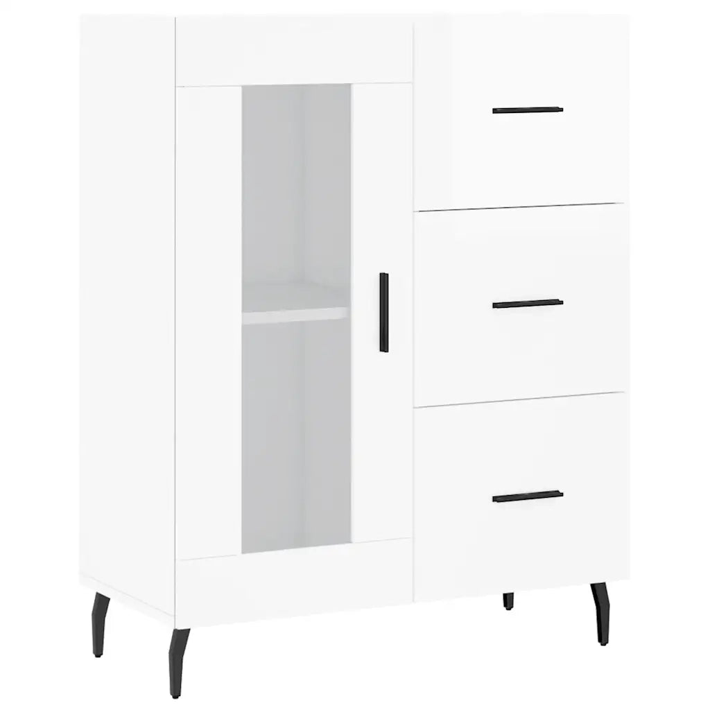 Credenza 69,5x34x90 cm in Legno Multistrato Bianco Lucidocod mxl 103855