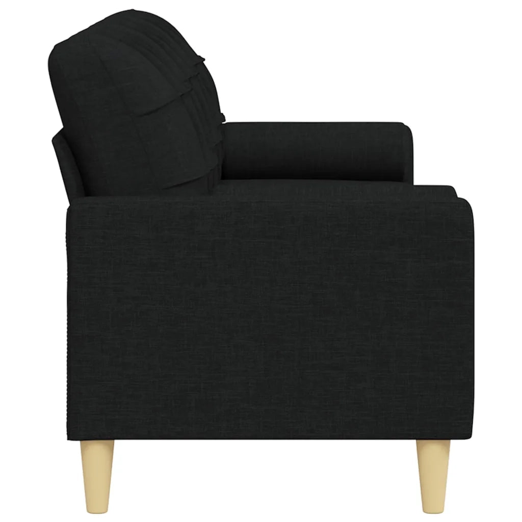 Divano a 3 Posti con Cuscini Nero 210 cm in Tessuto 3278205