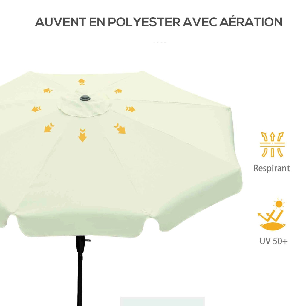 Ombrellone da giardino inclinabile rotondo ¨C zephmum ¨C beige, ? 2.7 m