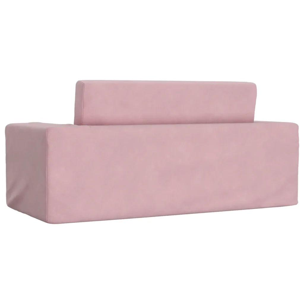Divano letto | Sof¨¤ letto | Letto singolo per Bambini a 2 Posti Rosa in Morbido Peluche