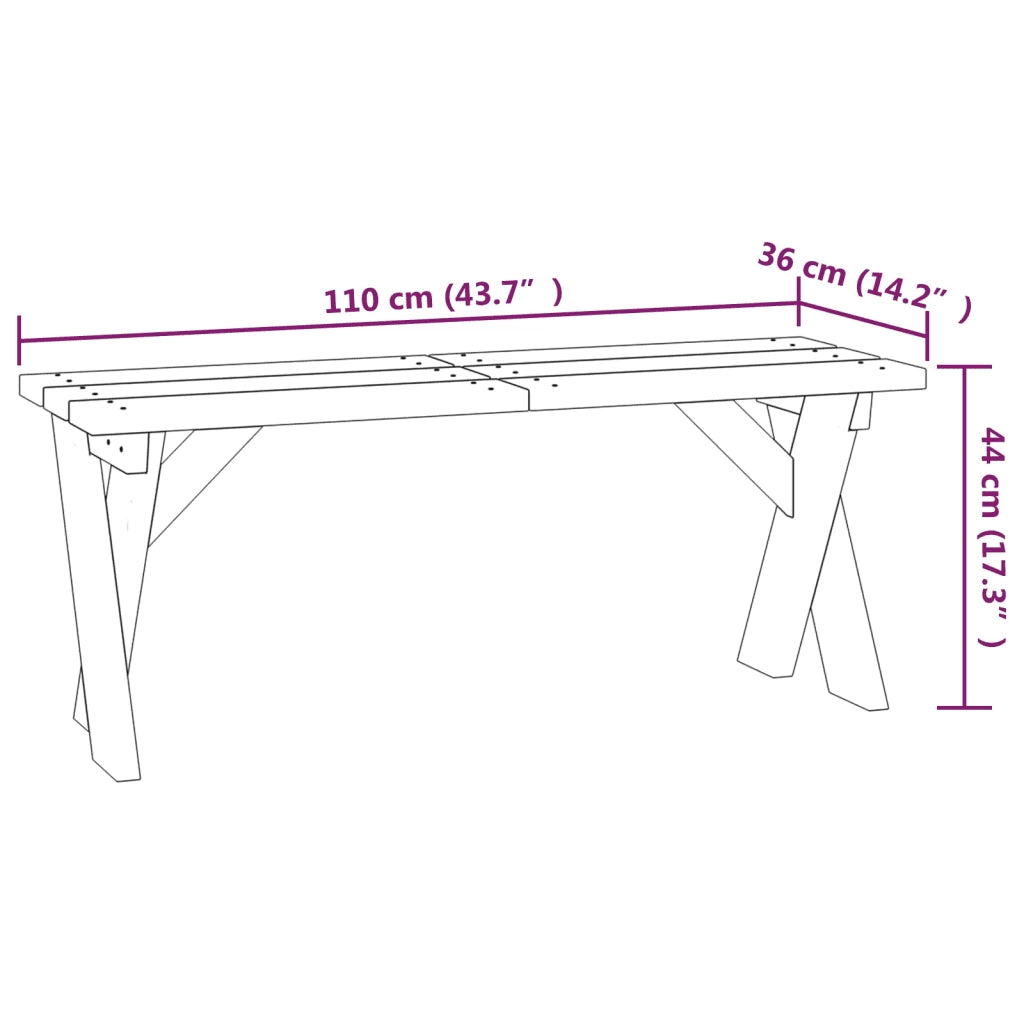 Panca da Giardino 110 cm in Legno di Pino Impregnato 318421