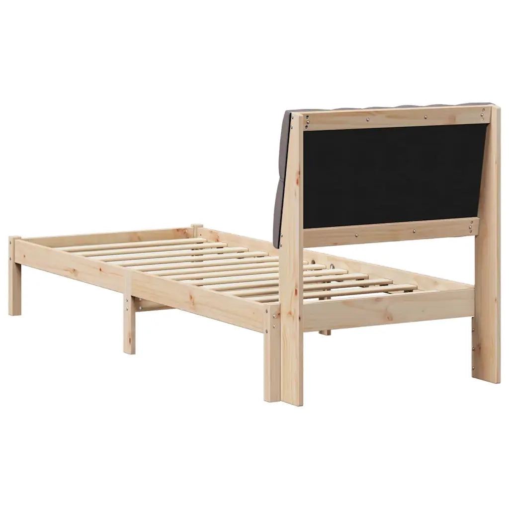 Letto con Testiera Rivestita con testiera Marrone 75 x 190 cm 878862