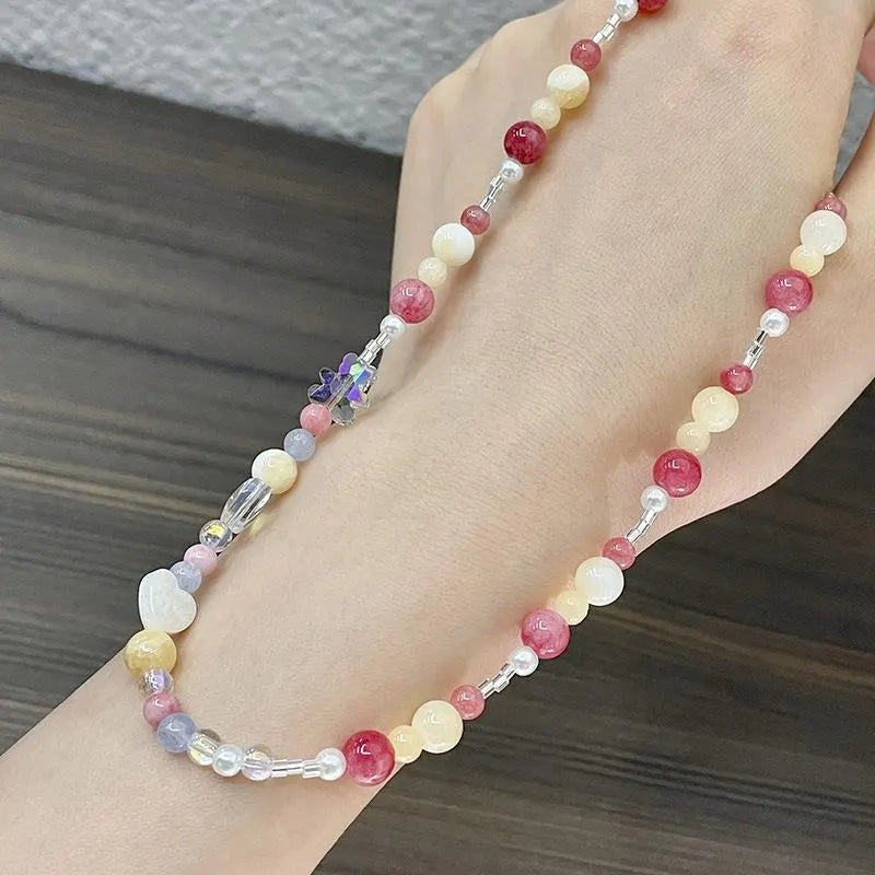 Collana di perle di cristallo colorate: regalo fatto a mano per donna