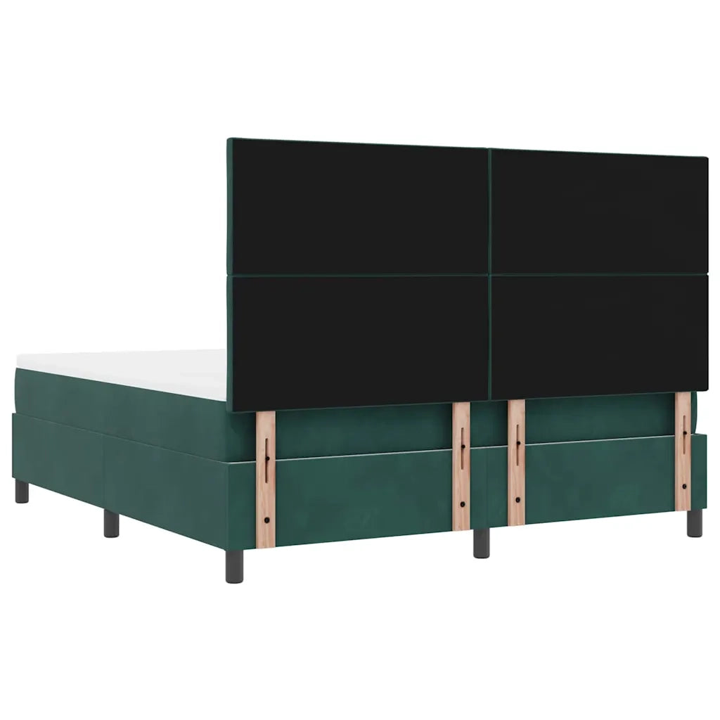 Letto a molle con testiera Verde scuro 200 x 180 cm Velluto 3344597