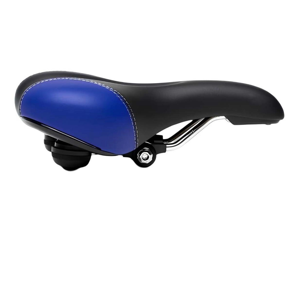 Sella per bicicletta larga 25 x 23 cm con molle, ideale per biciclette da città/mountain bike Nero / Blu Avizar