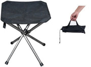 Sedia da Campeggio - Portatile - Sedia da Viaggio - Sedile da Campo - Struttura in Acciaio Inox - Telaio Pieghevole - Pieghevole - Sedia da Esterno - Sedia per Adulti - 32x32x35 cm - Nero