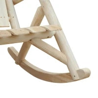 Sedia a Dondolo da Giardino, Stile Adirondack in Legno di abete, Design Ergonomico, Color Legno 96x66x98cm