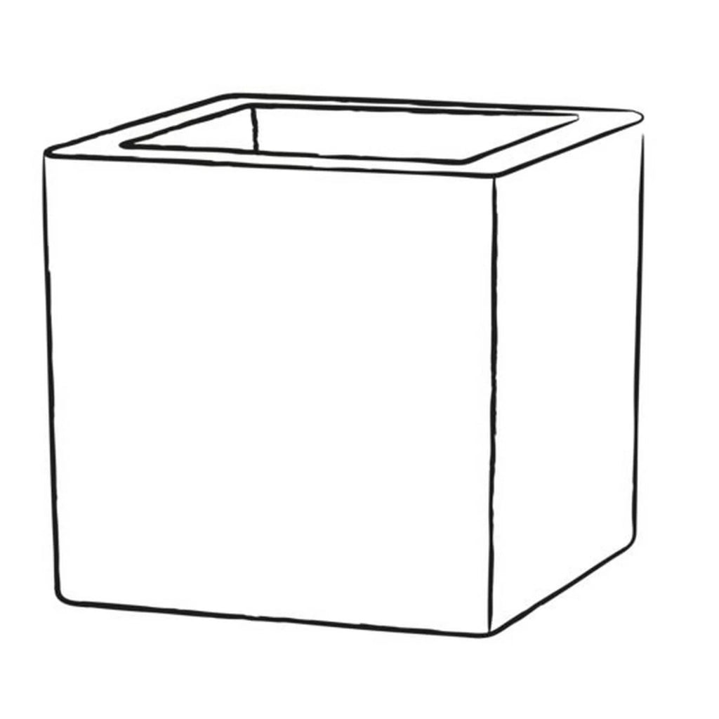 Vaso Quadrato colore Bianco 30x30 CM H 30 mod. Schio Cubo