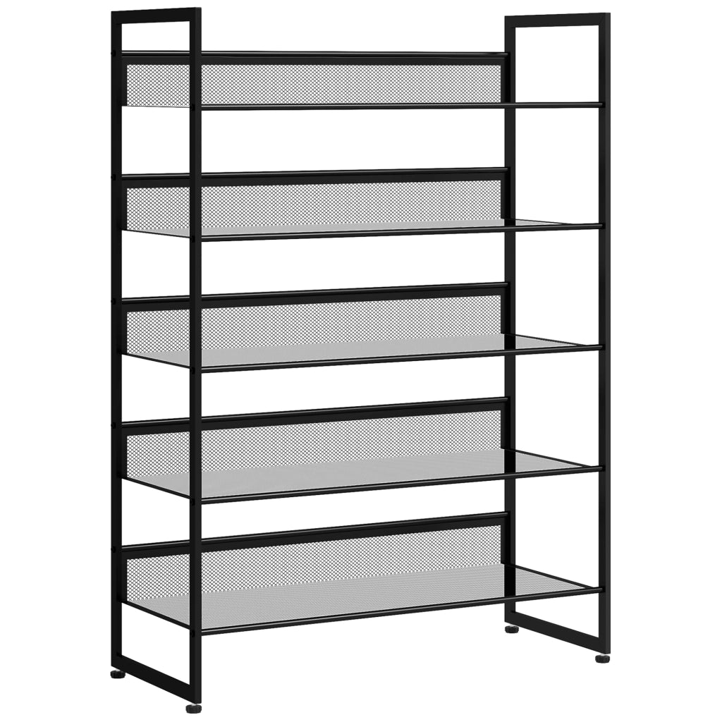 SCARPIERA a 5 ripiani 72 x 30 x 102 cm in acciaio nero