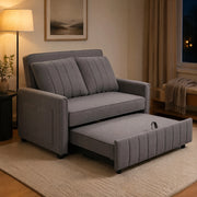DIVANO LETTO pieghevole 127x180 cm Grigio Antico con 2 cuscini
