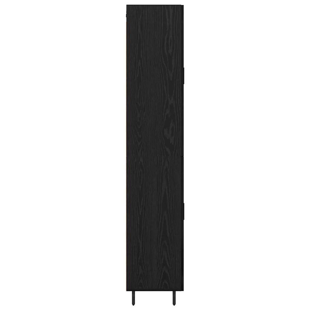 Credenza 2 pz-Set di 2 Buffet-Armadio da cucina Rovere Nero Legno Stratificato e Vetro 894978