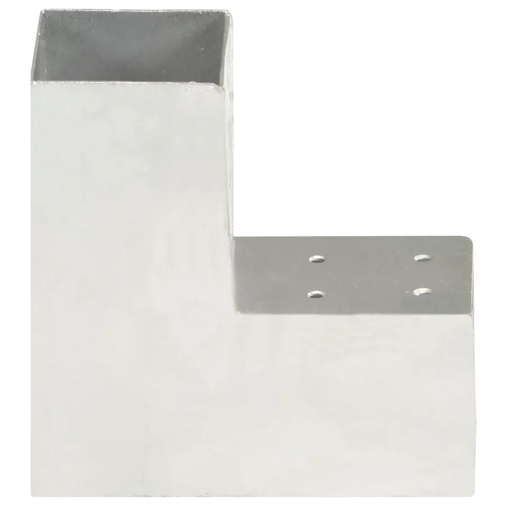 Connettori per Pali a Forma di L 4 pz Metallo Zincato 81x81 mm cod mxl 56354