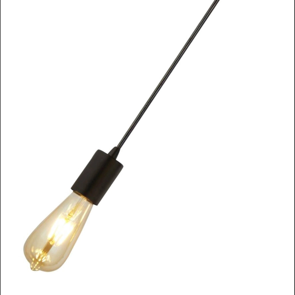 Sospensione Industrial-Nordico Squiggle Acciaio Nero 1 Luce E27