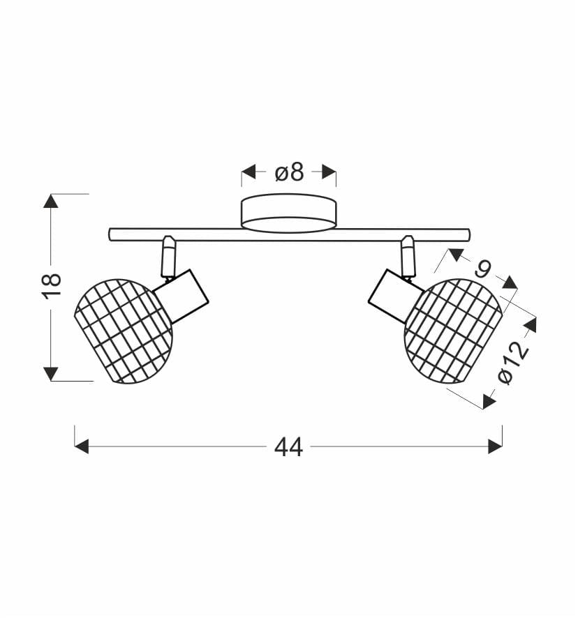 Plafoniera Candellux Tajga rattan nero 2xE14 44cm