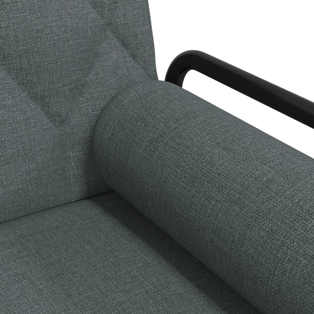 Divano letto con braccioli205 x 89 x 70 cm tessuto grigio scuro 02_0021008