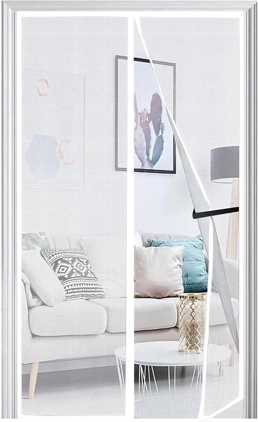 Veloce schermo magnetico per porte e finestre - insetticida - 1 pezzo - bianco - 100 x 230 cm