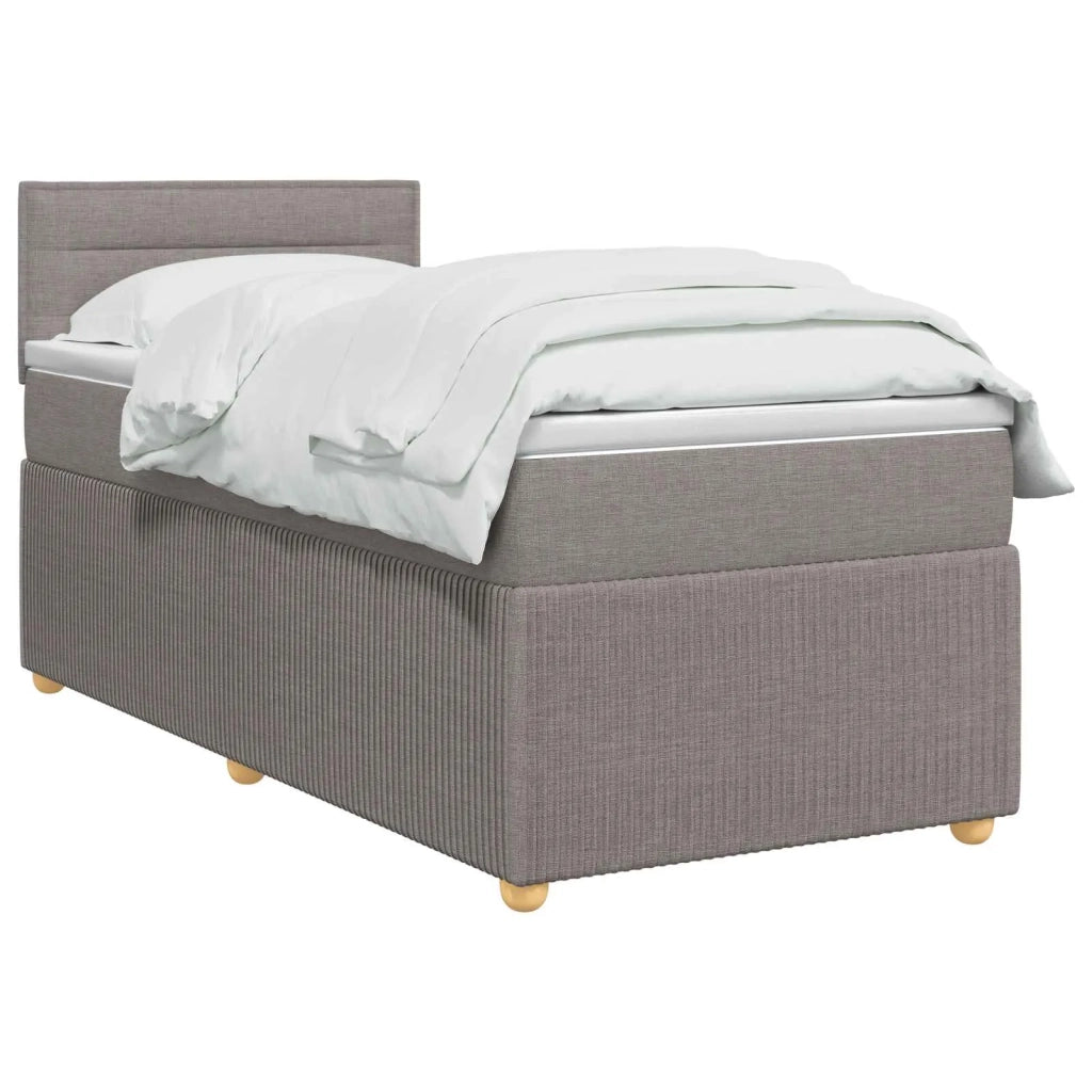 Letto box spring con materasso Tortora 80 x 200 cm Tessuto 3451332