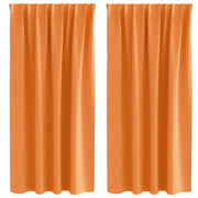 Tende Oscuranti | Tende Blackout con Anelli 2 pz Arancione 175 x 140 cm