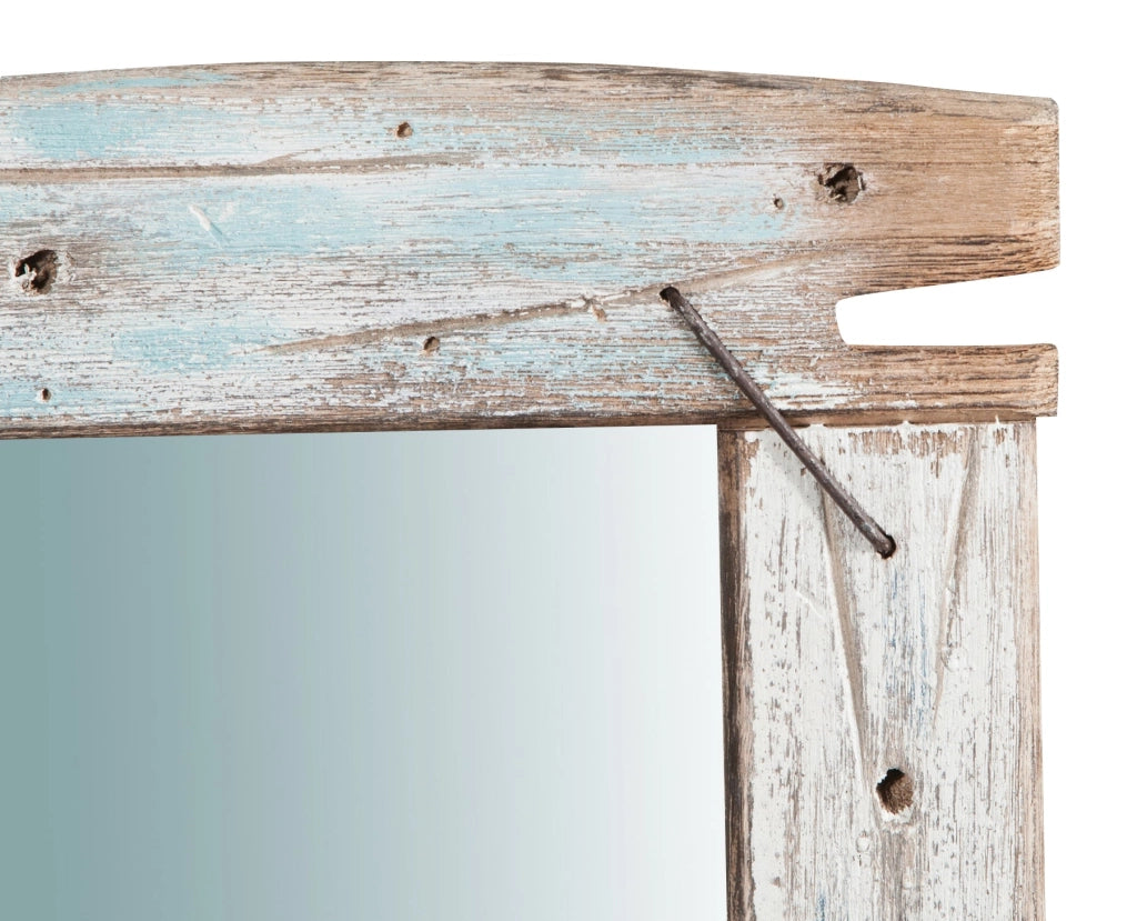 Biscottini Specchio da parete in legno massello L60xPR3,5xH60 cm. effetto antico dipinto