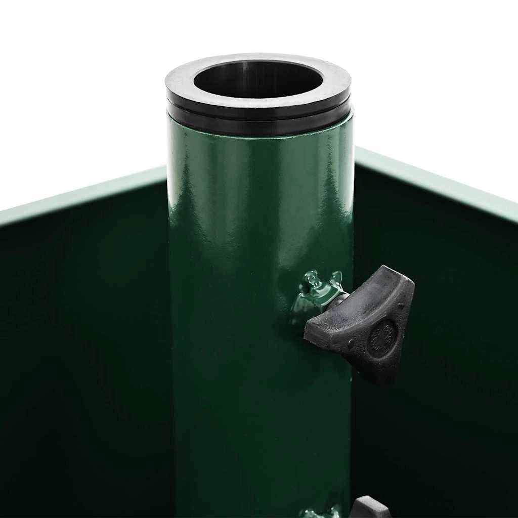 Base per ombrellone da esterno moderna con ruote 45 x 45 x 45 cm design minimalista in acciaio verde 02_0058944