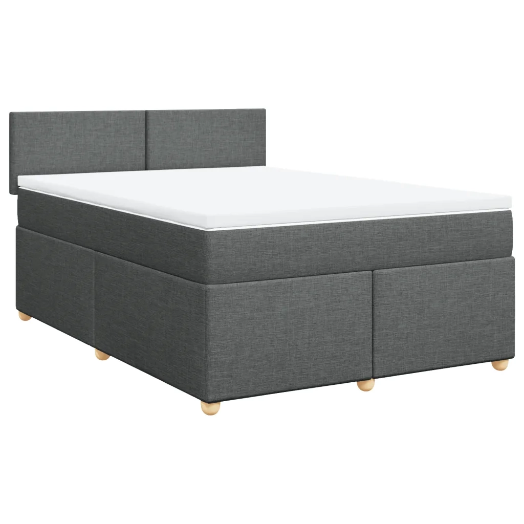Giroletto a Molle con Materasso Grigio Scuro 140x200cm Tessuto 3286697