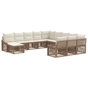 Set Divano da Giardino 12 pcs Beige polyrattan 3436212