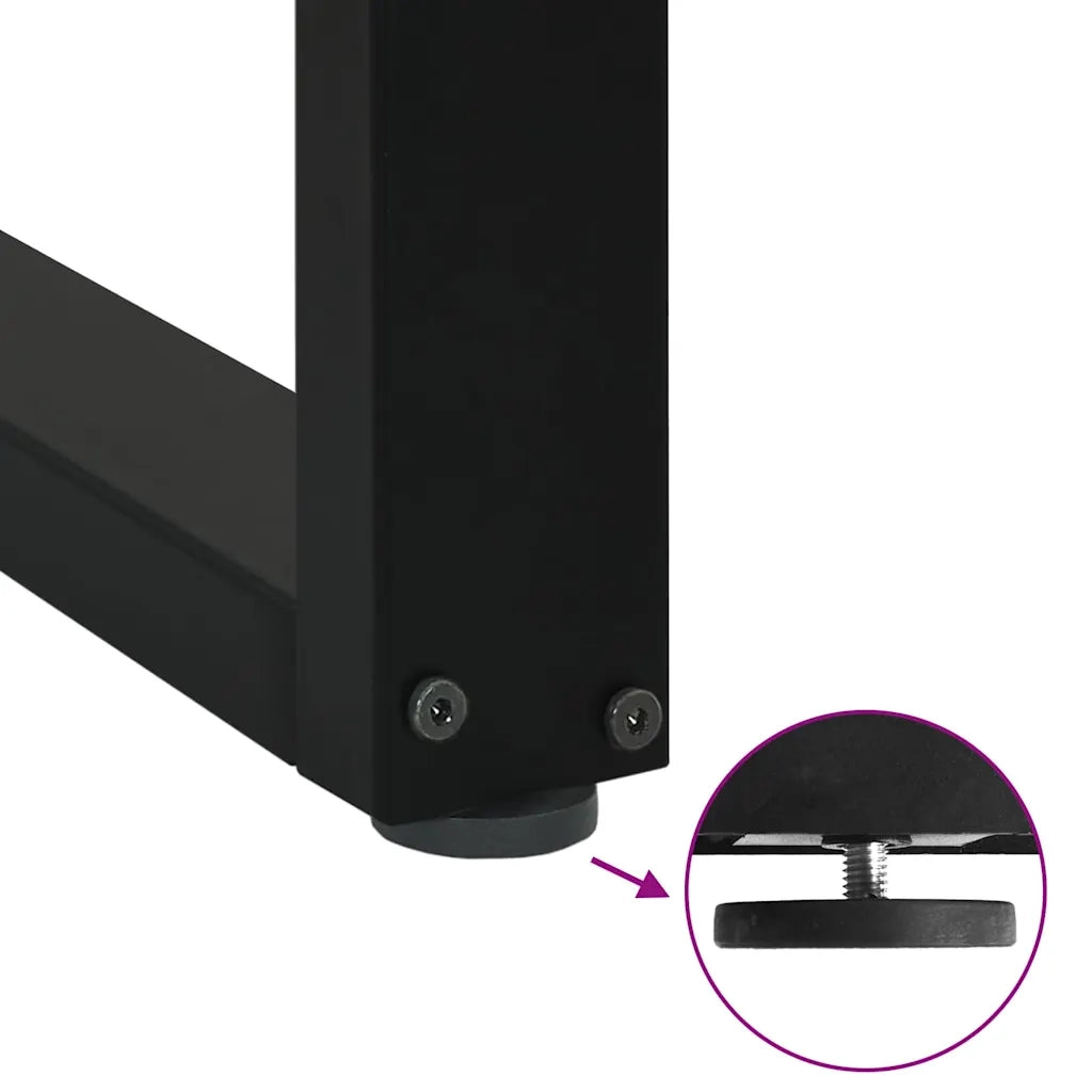 Gambe per tavolo da pranzo a forma di U 3 pz nere 90x(72-73) cm in acciaio