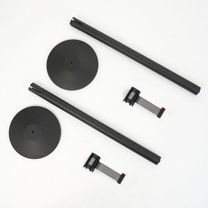 Colonnina con Nastro da 3 m in Metallo Nero nastro Grigio