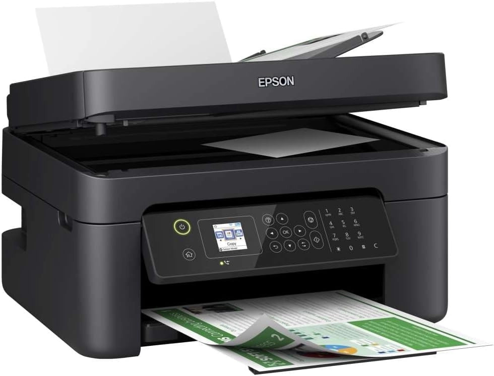 WorkForce WF-2830DWF Multifunzione a Getto d'Inchiostro 4-in-1, Stampa 5.760 x 1.440 dpi, Scansione, Copia, Fax, ADF, Wi-Fi, Cartucce Singole, LCD da 3.7 cm, Nero