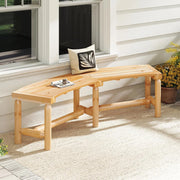 Panca da giardino resistente alle intemperie, per 3 persone, in legno massiccio, portata fino a 360 kg, curva, 170 x 58 x 45 cm