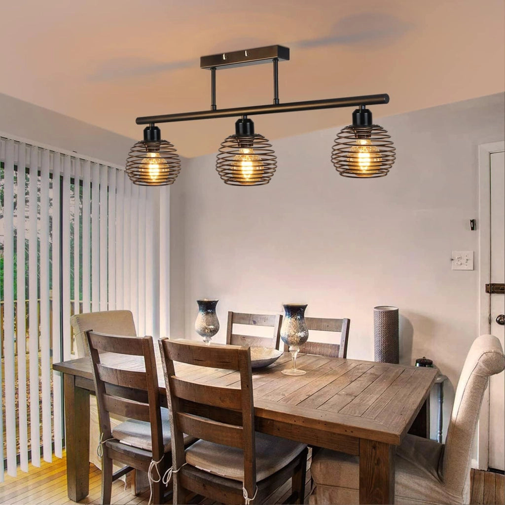 ZMH Lampada da soffitto retrò tre luci E27 soggiorno senza lampadine