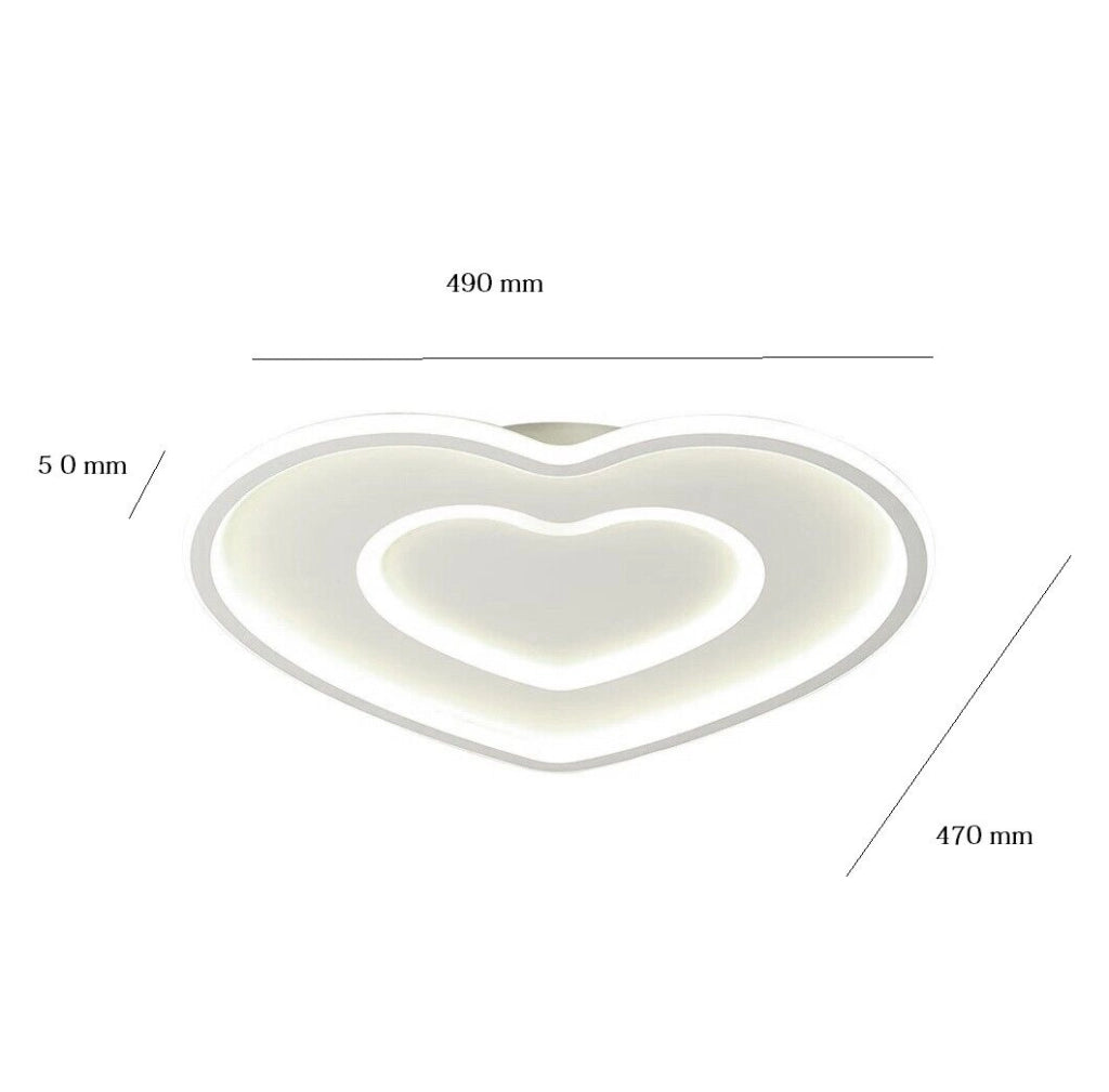 Lampadario Plafoniera Illuminazione a Led Moderno 63W Luce Soffitto Forma Cuore Led Bianco Freddo 6500k